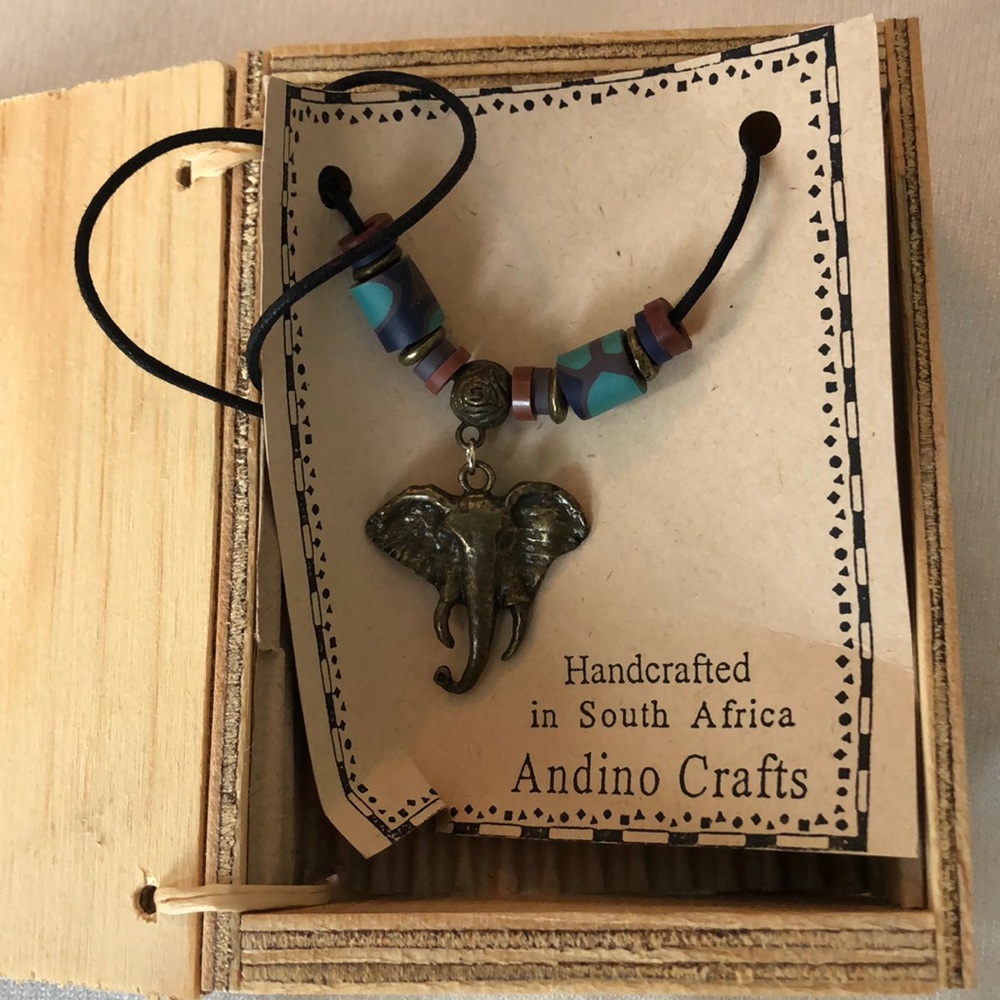 Elephant Pendant Necklace with Beads